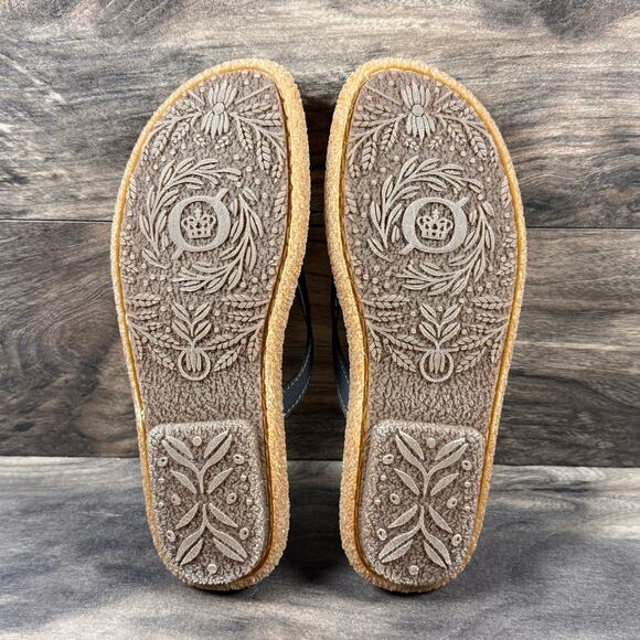 NIB Born Basic Maite 7M Black Leather Flip Flops Comfort Flat Thong Sandals - Picture 7 of 11